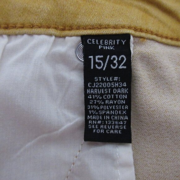 Celebrity Pink Junior Capri Sz 15/32 Mid Rise Ankle Skinny 5-Pocket Harvest Dark - Picture 4 of 7